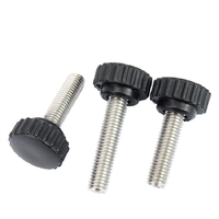 Factory Price 1/4" 3/8" 5/16" M3 M4 M5 M6 M8 M10 Plastic Thumb Screws Round Head Knurled Grips Screws Black Thumb Knob Screws