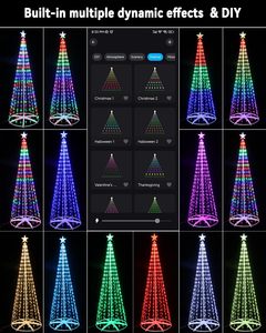 Smart 8.2 ft Iron Christmas <strong>Tree</strong> 406 <strong>LED</strong> Lights Color-Changing IP65 Waterproof App-Controlled Synced Music Star <strong>Tree</strong> <strong>Topper</strong> 220V - Product Image 6