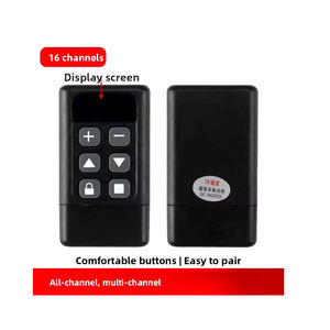 Télécommande universelle ZY-16CH 16 canaux pleine fréquence, super puissante, noire, 6 boutons, pour volet roulant et porte de garage rétractable - Product Image 2