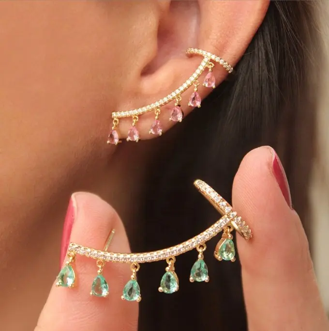 Gaby new arrive ear cuff earrings jewelry water drop ear cuff gold earrings non pierced clip body jewelry