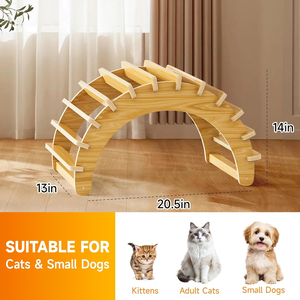 Cueva de Madera Natural para Gatos de Interior - Elegante Casa para Gatos de Madera Maciza, Fácil de Limpiar y Resistente a los Arañazos, Ideal para Gatos Pequeños/Medianos - Product Image 2