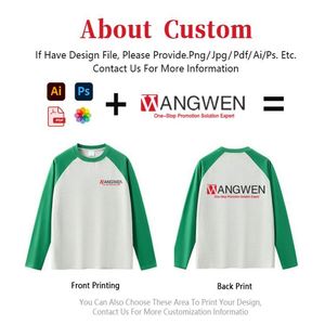 Wholesale Customized Two Color Splicing Blank High Quality Long Sleeve Unisex Trendy 100% Cotton T-shirt - Product Image 2