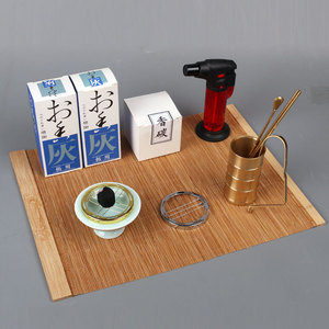 Quemador de incienso de cobre puro estilo antiguo con llama aislada, set tradicional para ceremonia de incienso, virutas de agarwood, incienso - Product Image 4