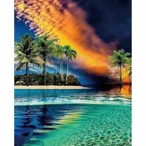 Hoàng hôn bên bờ biển 30x40cm/11,8x15,7 inch tranh Kim cương tự làm Kim Cương Tròn 5D treo tranh nghệ thuật kim cương sở thích - Product Image 3