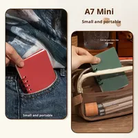 Carnet à spirales A7 à feuilles mobiles avec poche, couverture transparente, format mini, design portable pour les devoirs et l'enregistrement de mémos
