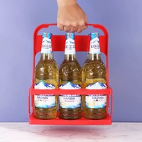 Panier à glace portable en plastique, refroidisseur multi-bouteilles pour vin et bière avec poignée, panier pliable pour champagne et bière pour bar