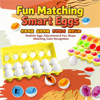 Jouets éducatifs POWER pour la petite enfance, œufs intelligents à assortir en 3D, reconnaissance des couleurs et des formes, cadeau de fête pour enfants