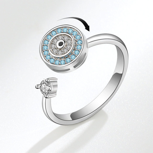 Flower Stress and Anxiety Relief Anxiety Fidget Spinner Ring for Women Men Jewelry Bead Anti Anxiety Ring