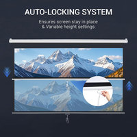 Écran de projection manuel de 100 pouces, compatible 4K 3D HD, pour salon, compatible avec tous les types de projecteurs