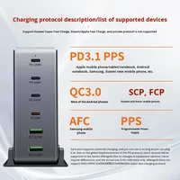 Matériau ABS 365W 4 TYPE C 2 Produits tendance USB 2025 Nouveautés Station de charge de bureau Chargeur GaN rapide haute puissance