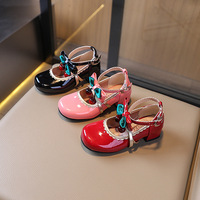 Chaussures Mary Jane à talons ornées de cerises - Chaussures habillées à talon carré en cuir verni multicolores pour enfants