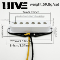 HIVE Pièces de guitare électrique en gros 48MM 50MM 52MM Micro de guitare ST Alnico 5 SSS Single Coil N/M/B pour pont