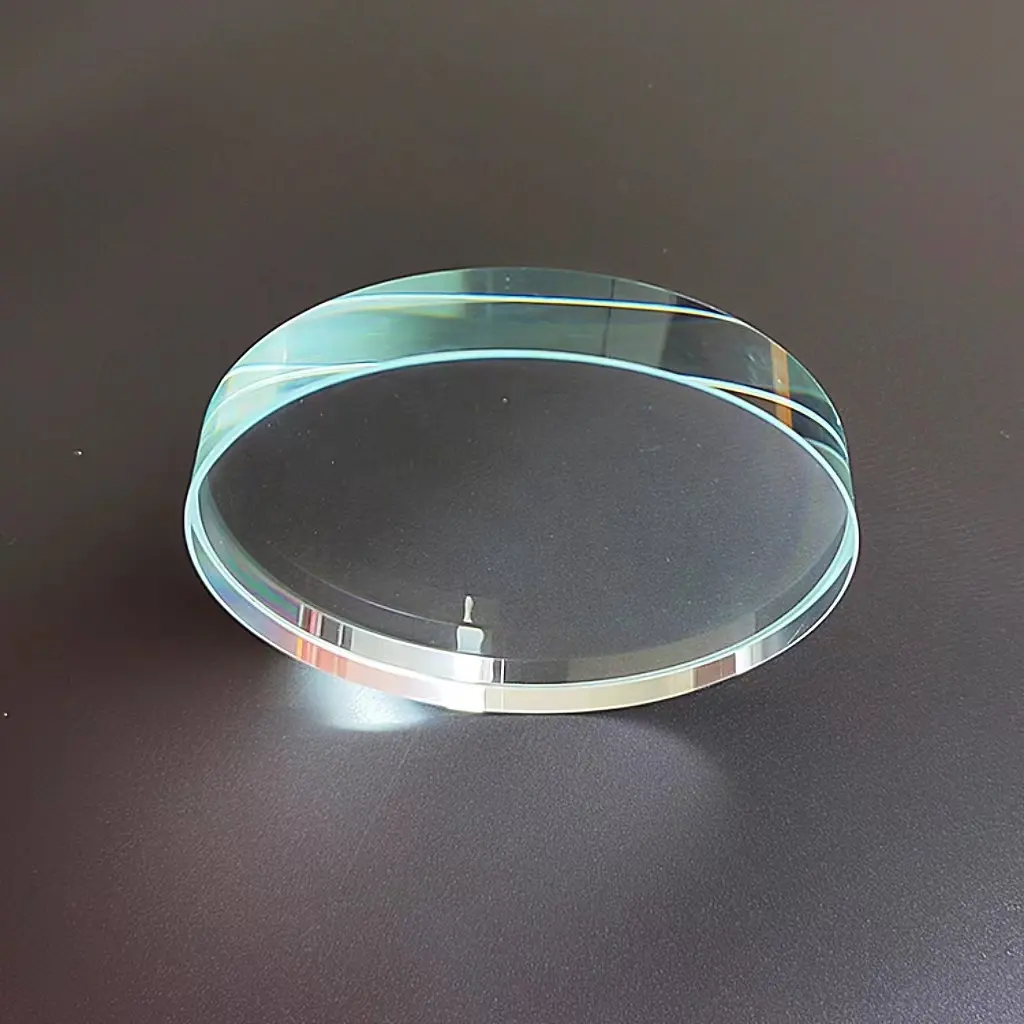 Customized Round Borosilicate Pyrex White Optical Flat Glass For Boiler Float Sight Glass