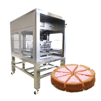 Machine à découper les gâteaux ronds à double plateau tournant à ultrasons (couteau en acier/ultrasons) avec bande transporteuse