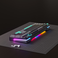 Capuchon de clé personnalisé en ABS à injection bicolore 98 touches rétroéclairées RVB à chaud touches N retournement tablette mécanique de jeu sans fil