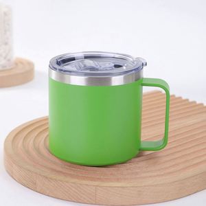 Wholesale 14oz Wholesale Colors Multicolor <b>Double</b> <b>Wall</b> Insulated Leak Proof Lids Stainless Steel Powder Coating Office <b>Mug</b> Water - Product Image 4