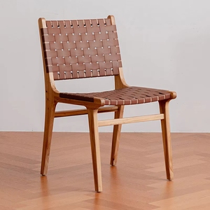 Sedia da pranzo VL Home <span class=keywords><strong>in</strong></span> <span class=keywords><strong>legno</strong></span>, moderna, ergonomica, resistente, di lusso leggero, con schienale <span class=keywords><strong>in</strong></span> pelle sella, per ristoranti e hotel - Product Image 1