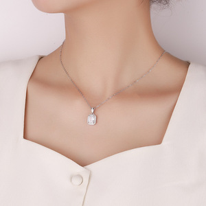 Nouveauté, bijoux fins <span class=keywords><strong>de</strong></span> luxe pour femmes, collier avec pendentif en argent sterling 925 personnalisé en forme <span class=keywords><strong>de</strong></span> cœur, moissanite, cadeaux pour femmes - Product Image 2