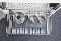 Panier de rangement carré en acier à trois côtés grande capacité pour armoires de cuisine - Fabricants et grossistes en quincaillerie