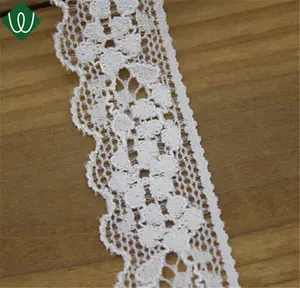 20ミリメートルWholesale Nylon Flower Embroidered Lace Fabric Stretch Elastic Lace Trim For Lingerie