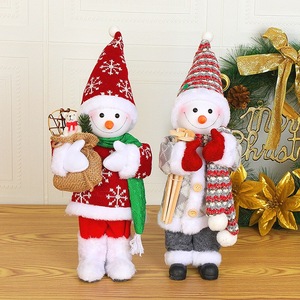 Muñeco de Santa Claus de Peluche con Ribete de Piel, Figura de Santa Claus Vintage, Decoración Navideña para Chimenea, Regalo Navideño - Product Image 3