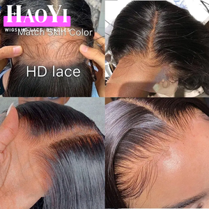 Парик из натуральных бразильских волос с плотностью 250%, полностью закрытый кружевом, без клея, идеально прямой, с натуральным HD-кружевом для чернокожих женщин - Product Image 5