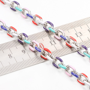 Acero inoxidable plata <span class=keywords><strong>esmalte</strong></span> gotas hombres mujeres cadena de eslabones cubanos joyería para collar pulsera fabricación de joyas - Product Image 6