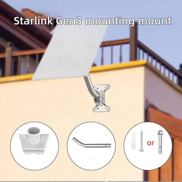 Starlink Gen3 Wall Mount Bracket Aluminum Alloy Heavy Duty Mounting Kit Outdoor Weatherproof Starlink Gen 3 Accessories