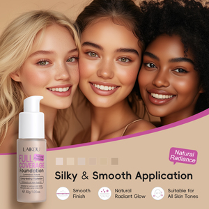 Fond de teint Laikou Matte Vegan à couvrance totale, fini soyeux et lisse, <span class=keywords><strong>base</strong></span> de maquillage pour le <span class=keywords><strong>visage</strong></span> - Product Image 3