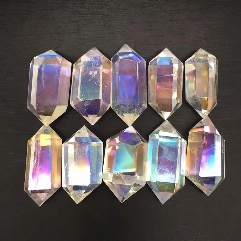 Groothandel Donghai Crystal Gepolijst Healing Toren Dubbele Angel Aura Quartz Crystal Punt