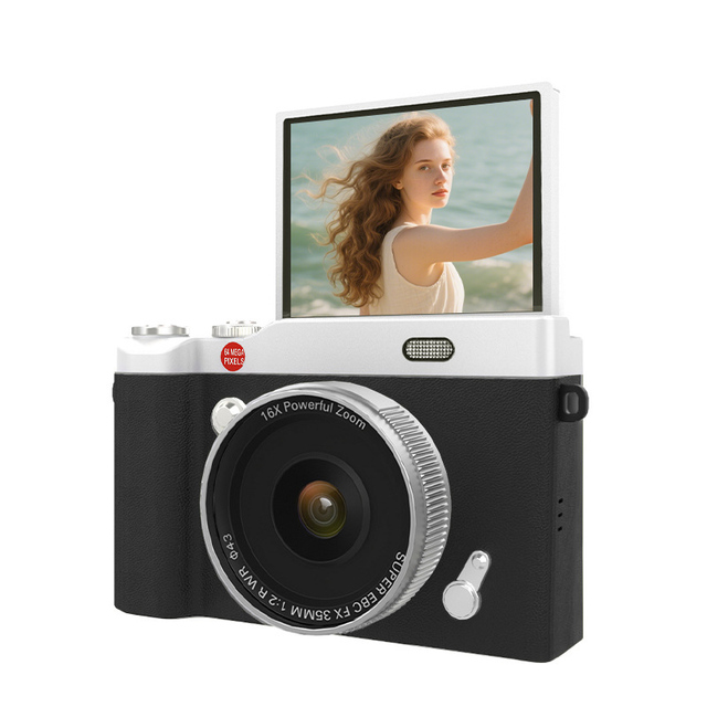 Ausek Retro Student 4K Digital Video Camera Compact Mini Screen Flip Waterproof Feature Supports SD Mini Web Camera Recorder