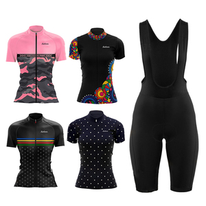 Ensemble de maillot de cyclisme pour femme, vêtements de cyclisme à séchage rapide pour femmes, <span class=keywords><strong>tenue</strong></span> de vélo de route, <span class=keywords><strong>tenue</strong></span> de VTT, short rembourré, vêtements de sport personnalisés - Product Image 1