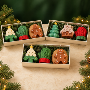 Arovi - Coffret cadeau <span class=keywords><strong>de</strong></span> bougies parfumées en forme <span class=keywords><strong>de</strong></span> Noë<span class=keywords><strong>l</strong></span>, Père Noë<span class=keywords><strong>l</strong></span>, renne, sapin, flocon <span class=keywords><strong>de</strong></span> neige, 3 pièces, boîte <span class=keywords><strong>de</strong></span> Noë<span class=keywords><strong>l</strong></span> pour cadeaux <span class=keywords><strong>de</strong></span> Noë<span class=keywords><strong>l</strong></span> - Product Image 1