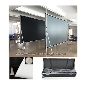 XY Screens 100 150 180 inch 16:9 front and rear projection fast fold screen projector for outdoor portable use with flight case