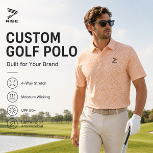 Factory Custom <b>Men's</b> Golf Polo <b>Shirt</b> Printed Performance Sports Top Moisture Wicking 4 Way Stretch UPF 50 <b>Orange</b> Golf T <b>shirts</b> - Product Image 1