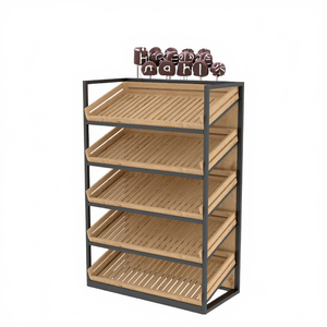 Custom stile <span class=keywords><strong>moderno</strong></span> in legno griglia di vendita calda panetteria espositore per pasticcerie e pasticcerie - Product Image 4