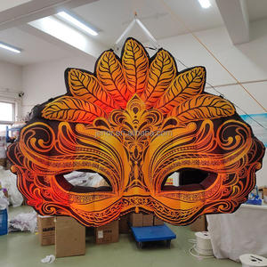Maschera gonfiabile in maschera in oro per l'illuminazione di decorazioni per feste maschera gonfiabile - Product Image 1