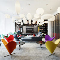 Meubles de réception en forme de L sur mesure pour hôtel boutique, canapés modernes avec banc et table