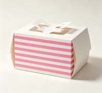 Boîte à gâteau personnalisée avec poignée et fenêtre pour l'emballage de pâtisseries de boulangerie