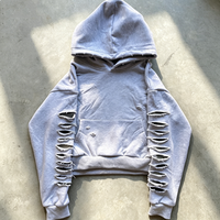 Sweat-shirt à capuche personnalisé pour homme, en molleton French Terry délavé à l'acide, coupe courte double couche, style vintage et vieilli