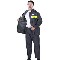 Ensemble imperméable réfléchissant pour la livraison à emporter et la randonnée, pantalon et veste, en tissu tricoté épais, vente en gros usine
