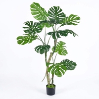 Arbre artificiel Monstera Deliciosa de 160 cm en pot, plante verte d'intérieur, décoration de sol, tronc mature décoratif