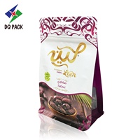 Pochette à fond plat personnalisée imprimée, emballage de chocolat Date Palm Dubai, pochette autoportante avec fermeture éclair