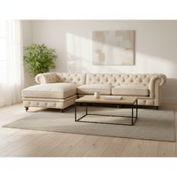 Ensemble de canapés sectionnels de luxe pour salon, en tissu français ou en cuir véritable, avec chaise longue en forme de L