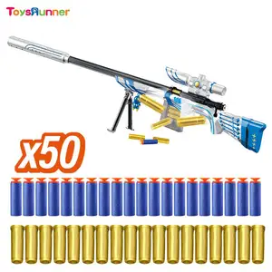 Shell Ejecting Toy Gun Soft Bullet Yellow Air Soft Children Pretend Mini Model Shooter Rifle Shell Ejecting Toy Gun With Bullet