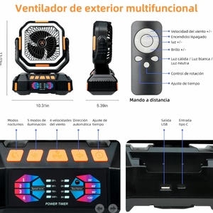 40000mAh Portable Rechargeable LED Camping Fan with Remote Control Brushless Motor Low Noise <b>Box</b> Packaging - Product Image 6