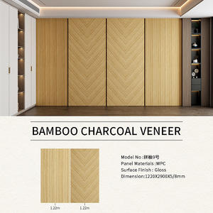 ألواح حائط داخلية ديكورية حجرية غير ملحومة من قشرة خشب الفحم الخيزراني PVC ثلاثية الأبعاد لتغطية جدران غرفة المعيشة - Product Image 2