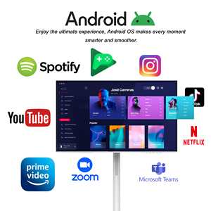 La televisione intelligente Incell da <span class=keywords><strong>32</strong></span> <span class=keywords><strong>pollici</strong></span> ruota Touch Screen Tiktok 4 + 64G Android13 portatile TV LED retroilluminazione HD bianco Smart TV - Product Image 4