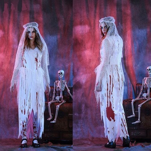 Disfraz de Novia de Halloween, Accesorios de Miedo para Casa Embrujada, <span class=keywords><strong>Escape</strong></span> <span class=keywords><strong>Room</strong></span>, Terror, Material Blanco y Negro - Product Image 4
