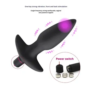 مجموعة سدادات شرجية هزازة من السيليكون سهلة التنظيف ومحمولة، لعبة عاطفية من المورد - Product Image 2